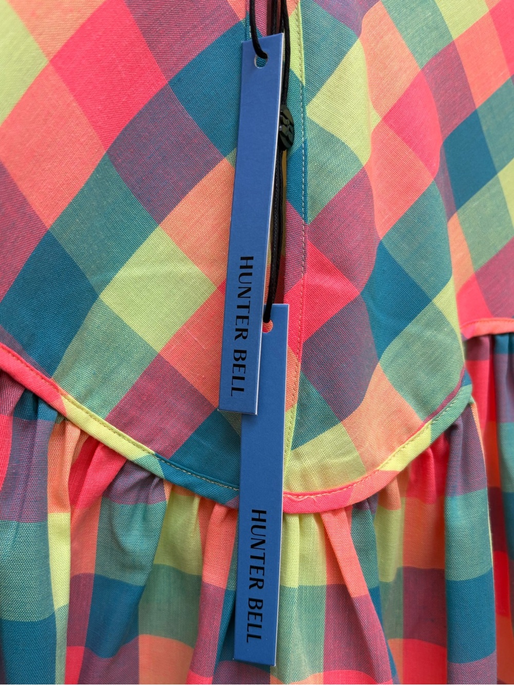 NWT HUNTER BELL Naya Blouse. Key Largo Plaid. Size XL. Retail price $375. - Picture 5 of 9